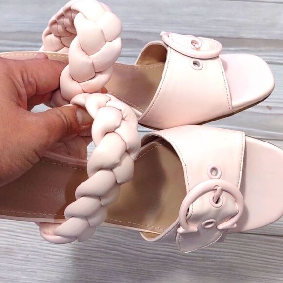 (68-2244) Coutgo Women's Braided Sandals Open Toe Kitten Heels Sz 5 - Picture 7 of 11